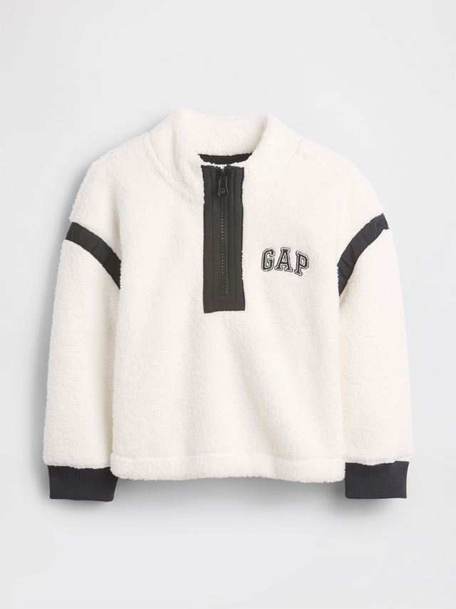 【Gap 2025ブラックフライデーイベント】トドラーガールズ babyGap リサイクル GAPロゴ 1/4 ジップアップ スウェットシャツ (税込5,990円)※70~110cm展開