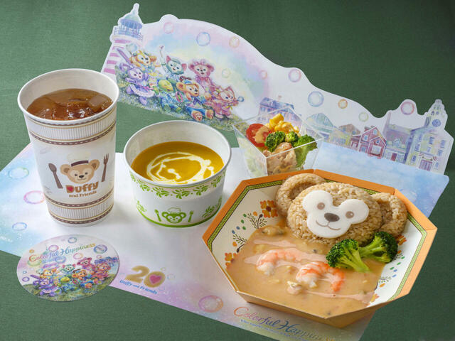 ダッフィーのスペシャルセット 2,380円｜「ダッフィー＆フレンズ20周年：カラフルハピネス」メニュー｜販売店舗：東京ディズニーシー「ミゲルズ・エルドラド・キャンティーナ 」｜販売期間：2025年11月4日（火）〜2026年1月7日（水）