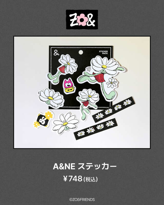 【ZO&FRIENDS 1st POP-UP】「A&NE ステッカー」¥748