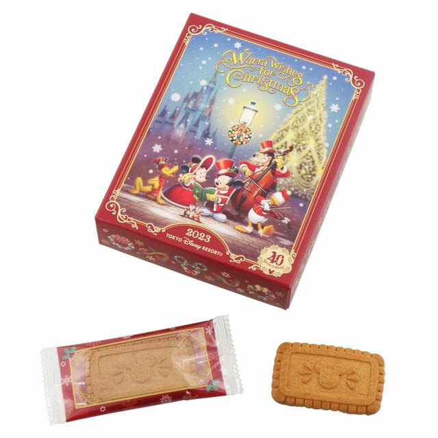 ビスケット 800円｜「ディズニー・クリスマス」スペシャルグッズ｜東京ディズニーリゾート40周年“ドリームゴーラウンド”｜発売日：2023年11月7日（火）｜販売店舗：東京ディズニーランド「ディズニー＆カンパニー」、東京ディズニーシー「ヴァレンティーナズ・スウィート」