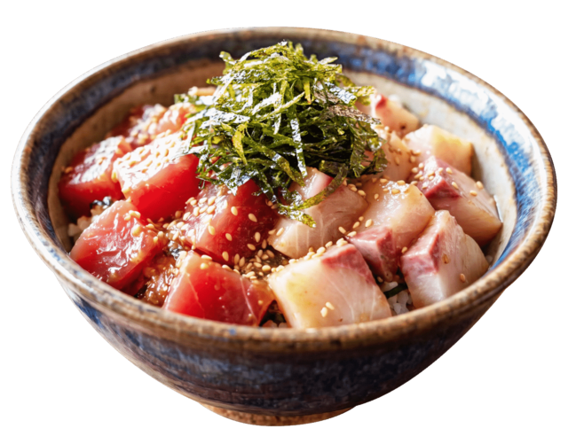 「マグロとブリ」<価格:1,000円(税込)>【“刺身食べ放題”で話題の『漁港食堂 秦野店』がリニューアルオープン!海鮮丼・定食・海鮮だし茶漬けなど、さらにメニューが充実!】