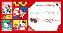 【OWNDAYS ×ハローキティ】リボンなどのモチーフがキラリと輝くモデルからハローキティのお顔をイメージしたモデルまで、全8種類