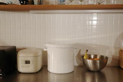 2年以上愛用している野田琺瑯「ラウンドストッカー 」。米びつ選びに