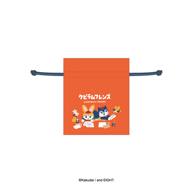 【クッピーラムネ＆クピラムフレンズグッズ×郵便局】「クピラムフレンズ　ラムネ入り巾着」価格：815円（税込）商品サイズ：W120×H140mm（マチ無し） 
