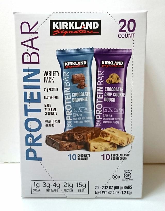 カークランドシグネチャー　プロテインバー バラエティパック　60g×20本　2848円