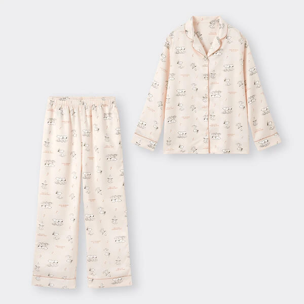 サテンパジャマ(長袖&ロングパンツ)Peanuts ¥2,990