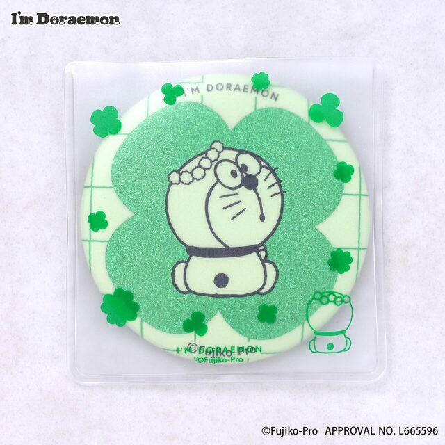 【I'm Doraemonシリーズ新商品】グリッター缶ミラー 全3種 各¥1,100／持ち歩きに便利！グリッターがキュートな缶ミラー