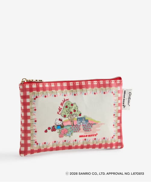 【Cath Kidston × Hello Kitty】ジップドパース Red 3,850円／スモールブックバッグとリンクしたアートなので、お揃いで持てば可愛さ倍増