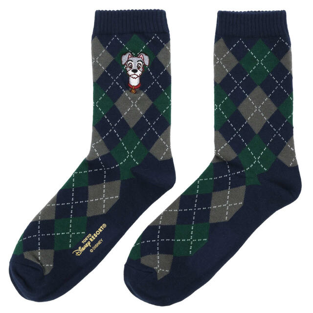 靴下 1,200円｜東京ディズニーリゾート『わんわん物語』をテーマにしたグッズ｜販売店舗：東京ディズニーランド「グランドエンポーリアム」、東京ディズニーシー「タワー・オブ・テラー・メモラビリア」｜発売日：2025年12月26日（金）