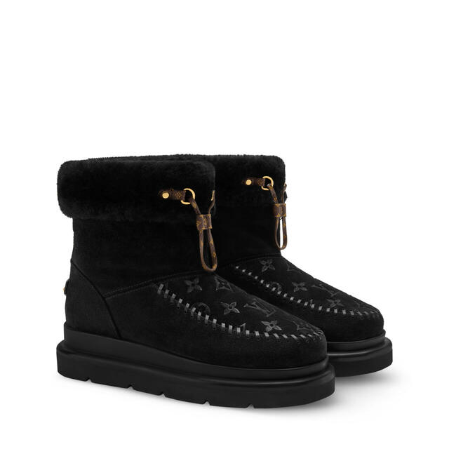 【LOUIS VUITTON(ルイ・ヴィトン)「LV SKI」コレクション新作】コルティナ アンクルブーツ(ヒール:1cm)各税込266,200円