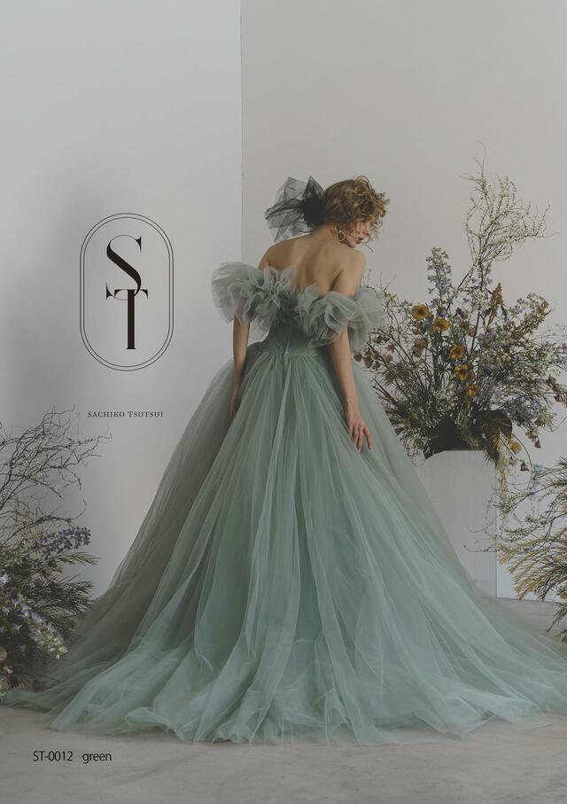 「ST」新作ウェディングドレス　ST-0012_Green