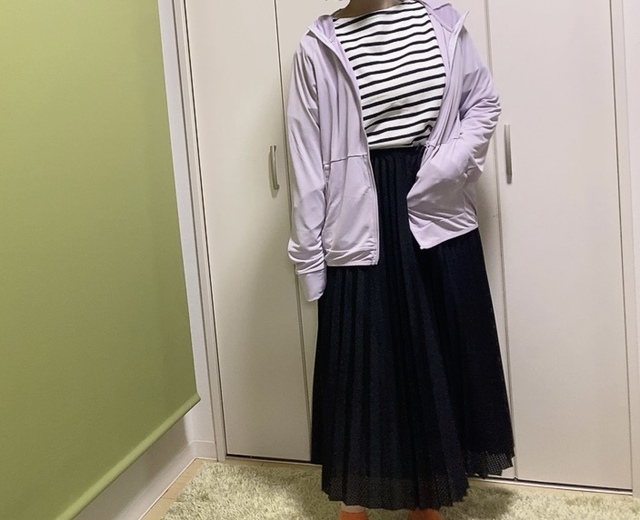 【ワークマン クールUV フェイスガードパーカー】薄手だけど透けないので着やすい！