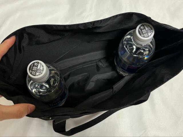 【ワークマン/コーデュラ(R)ネストリュック】インナーバッグの大きさは約縦25×横27×幅10cm。500mlペットボトルが4〜5本入るサイズ感です