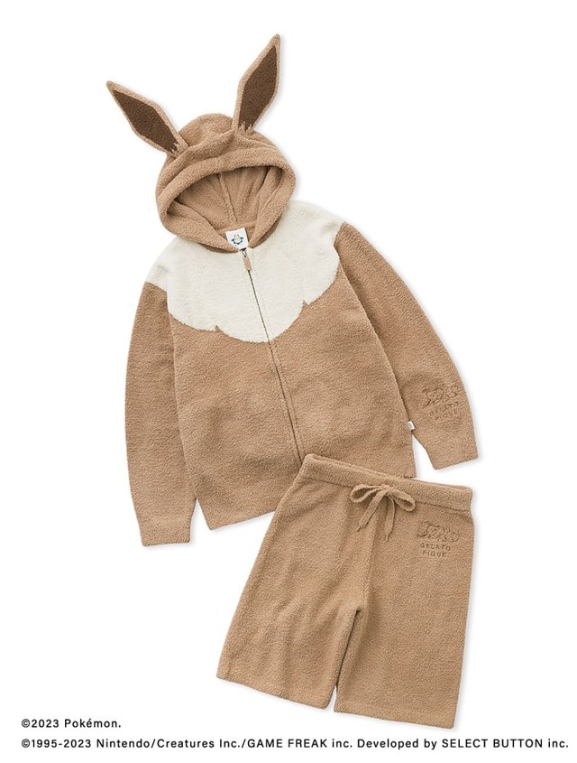 【ポケモンスリープ】【メンズ】ベビモコ イーブイ パーカ&ハーフパンツセット ¥19,140 サイズ:M / L