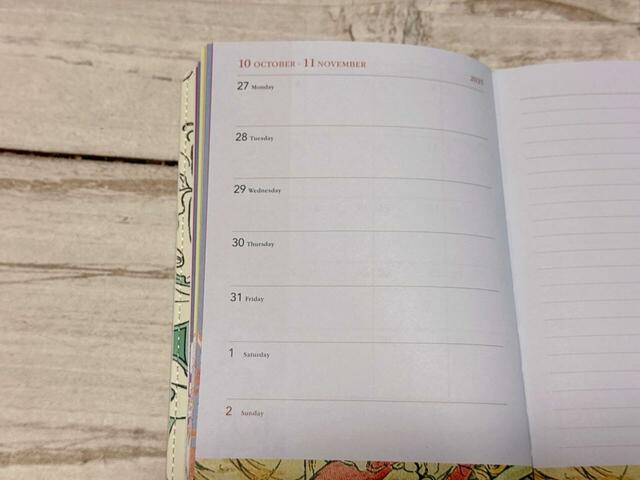 左側がウィークリーページになっています