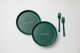GLOW×DEAN ＆ DELUCA「プレート2枚＆フォーク2本セット＜グリーン＞」