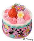 周囲を囲むテープも可愛い！＜ディズニー＞ハピネスケーキ　価格：700円（税込756円）【銀座コージーコーナー×ディズニー】