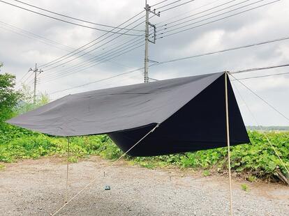 workman ワークマン　レジストスクエアタープ　タープ　値下げ ワークマン】激安「コスパタープ」の実力は？ キャンプ初心者が張って
