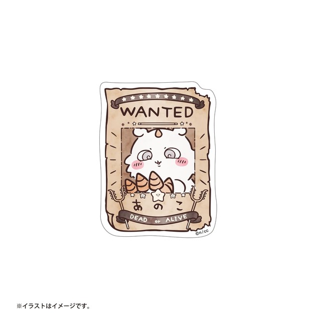 【ちいかわアドベンチャー】「スマホに貼れるサイズのクリアステッカー」手配書あのこ　￥385