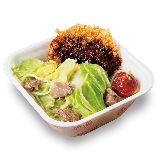 豚ハラミのスタミナ炒めとチキンソースカツ丼弁当