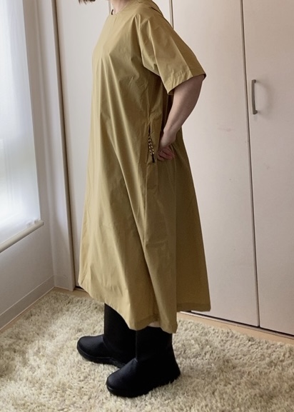 【ワークマン レディースエアロクラスターガーデワンピース】体のラインを拾いにくく、ゆったり着られます