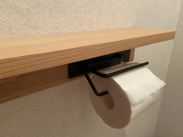 【無印良品 壁につけられる家具 棚／ダブルアーム アイアン トイレットペーパーホルダー】所要時間は40分ほど