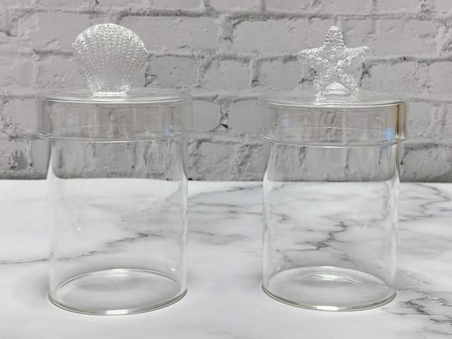 【ナチュラルキッチン】ガラス蓋付きケースシェル・ガラス蓋付きケーススターフィッシュ／各税込330円