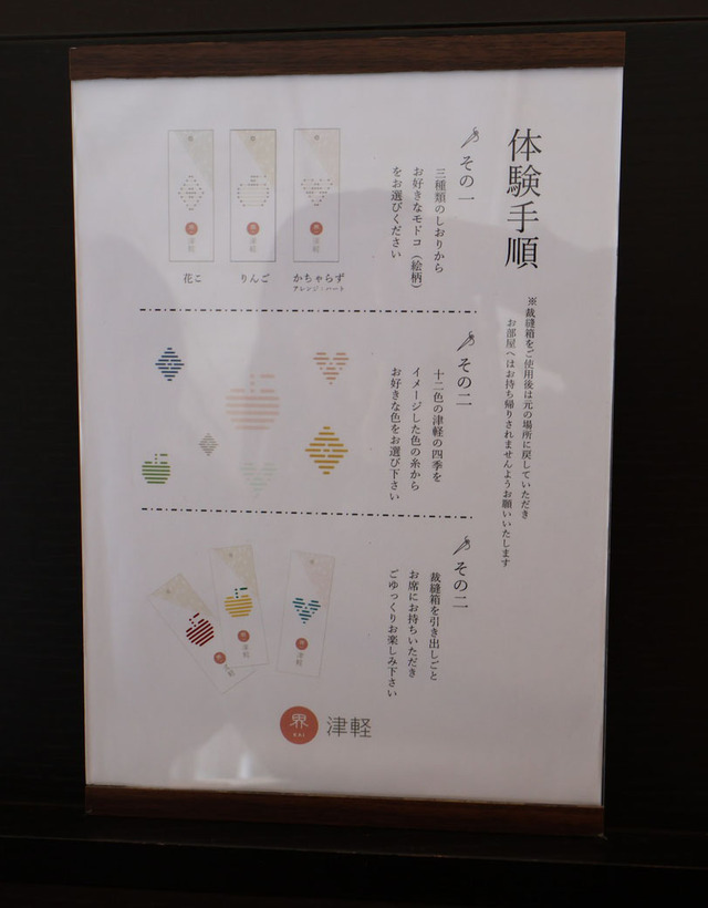 こぎん刺しの体験手順がわかりやすく書いてある