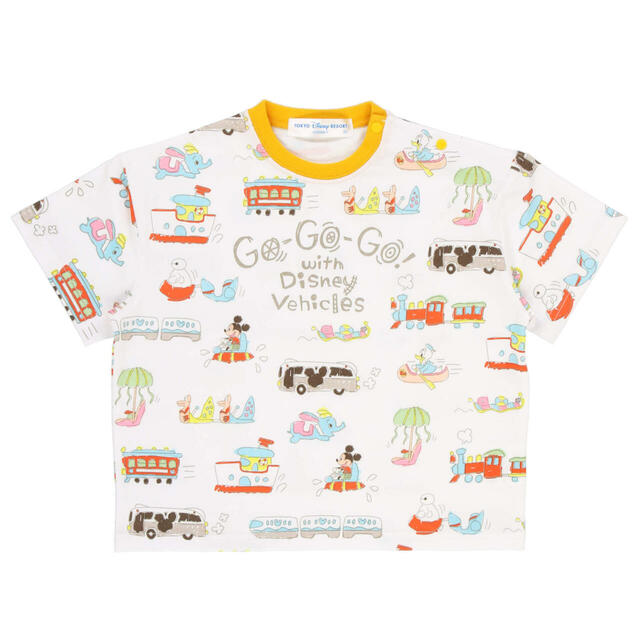 ベビーTシャツ 2,800円|東京ディズニーリゾート「Go-Go-Go! with Disney Vehicles」グッズ|販売店舗:東京ディズニーランド「グランドエンポーリアム」、東京ディズニーシー「キス・デ・ガール・ファッション」|発売日:2024年7月11日(木)