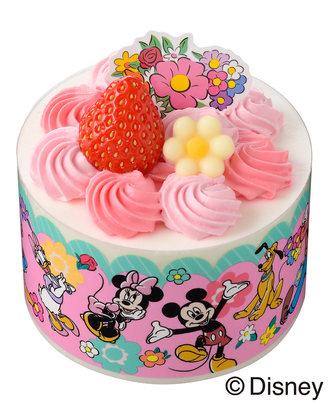 周囲を囲むテープも可愛い！＜ディズニー＞ハピネスケーキ　価格：700円（税込756円）【銀座コージーコーナー×ディズニー】