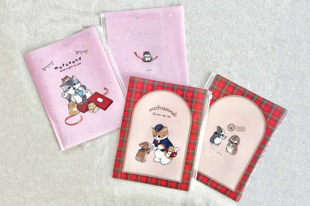 【もふにゃんこ文具 第2弾】6ポケットクリアファイル 各720円（本体サイズ：約 W247×H310mm）