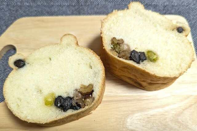 【ちいかわベーカリー】「ちいかわ豆食パン」の断面