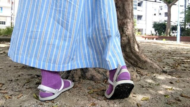 【mont-bell ロックオンサンダル】ベルトのおかげで歩行時も安定。4時間ほど歩いても痛みなし、靴ずれなし、脱げる不安もゼロでした！