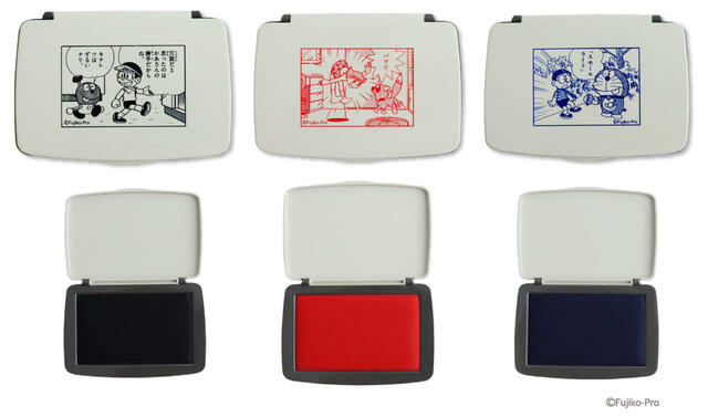 【スタンプ台】中型（3種）本体サイズ：約W111×D78×H16mm、盤面サイズ：約W90×H55mm