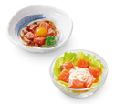 「サーモンユッケ風」「サーモンタルタル」【和食さと 「松茸料理＆サーモン料理食べ放題」】