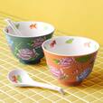 「オリジナル どんぶりとれんげセット（アプリコット／セージグリーン）」＜各税込￥1,400＞【カルディコーヒーファームが「2024年台湾特集」を開催】