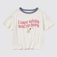 GIRLS ラブ サンシャイン＆ピーナッツ クロップド UT グラフィックTシャツ（半袖）¥990