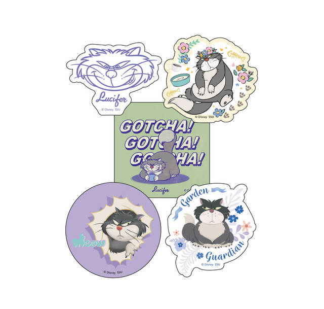 H賞 ダイカットステッカーセット|Happyくじ「Disney にゃん・にゃん・にゃん」