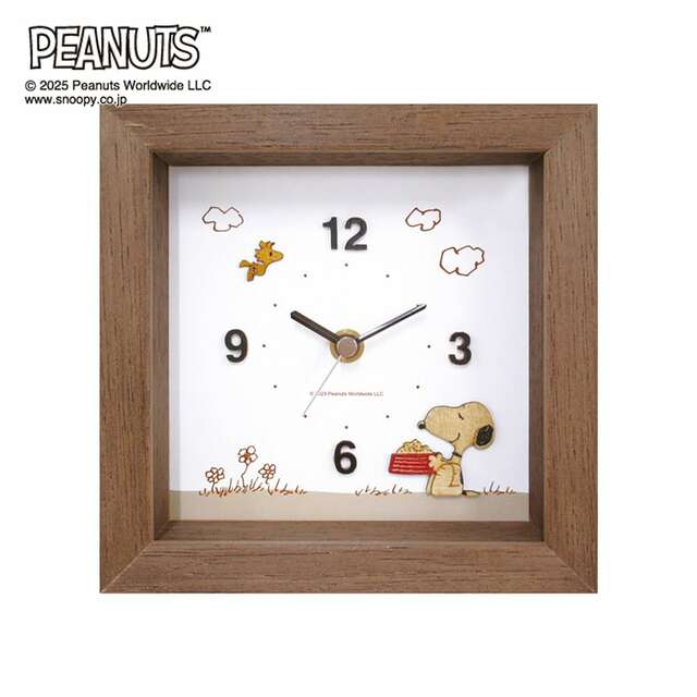 ウッドパーツ卓上時計「スヌーピー」