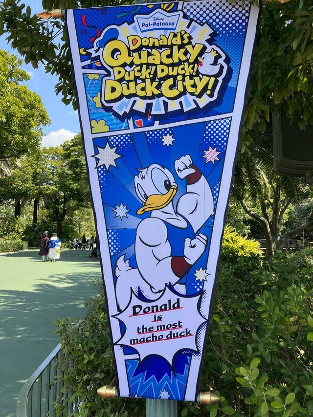 現地のデコレーションのようす【「ディズニー・パルパルーザ“ドナルドのクワッキー・ダック！ダック！ダックシティ！”」】