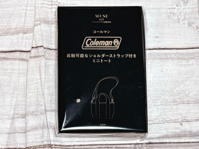 付録は「Coleman ショルダーストラップ付きミニトート」