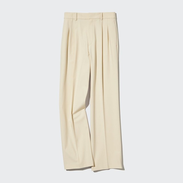 【ユニクロ・商品画像】「タックワイドパンツ」(カラー:CREAM)