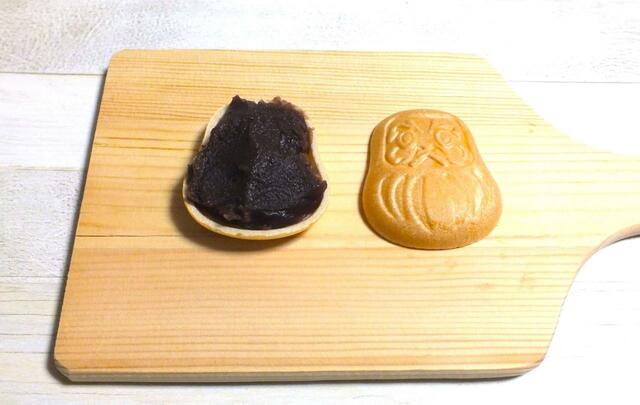 【カルディ】もへじ　手作り最中　ギフトセット　あん1パックは簡単に最中に載せられますよ。