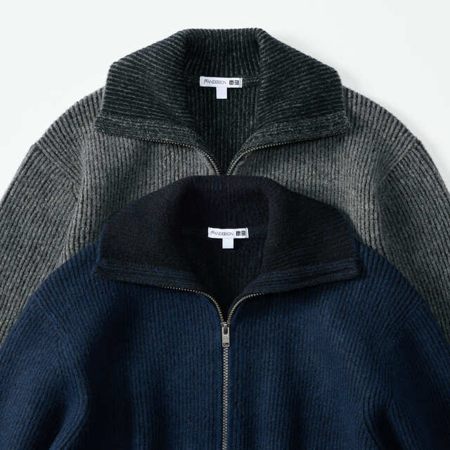 【UNIQLO and JW ANDERSON】メンズ「スフレヤーンリブフルジップセーター」¥5,990