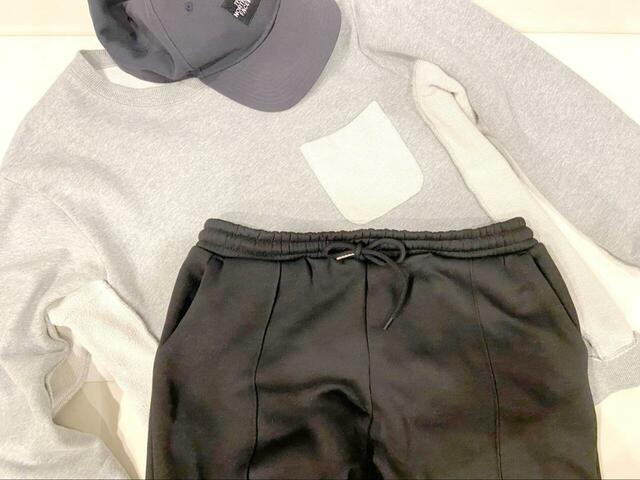 【coca 裏起毛ピンタックジョガーパンツ】キャップ×トレーナーでカジュアルなコーディネートも◎！