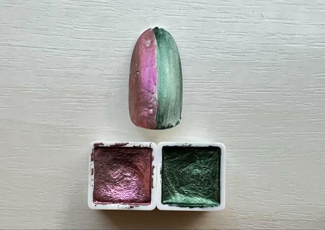 【セリア ネイル用水彩パレット ミニ  カラー】くすみカラーで大人っぽいネイルにもぴったり