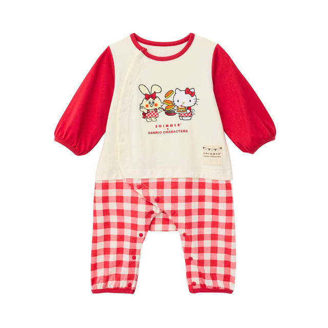 SWIMMER×サンリオキャラクターズ プリント長袖前開きカエルロンパース｜2,990 円（税込）