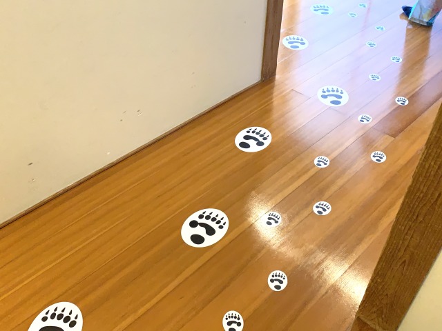 パンダと子パンダの足跡！