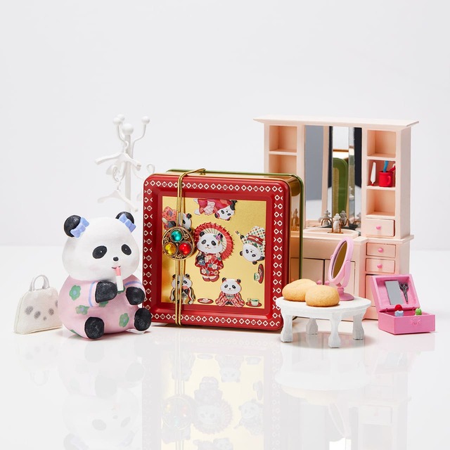 【おめかしパンダ缶】りんごのクッキーとごまのクッキー