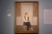 ブライアン・オーガン《ダイアナ妃》　チャールズ皇太子との婚約を記念して制作された肖像画。現代的な服装の肖像画であることは当時話題となった